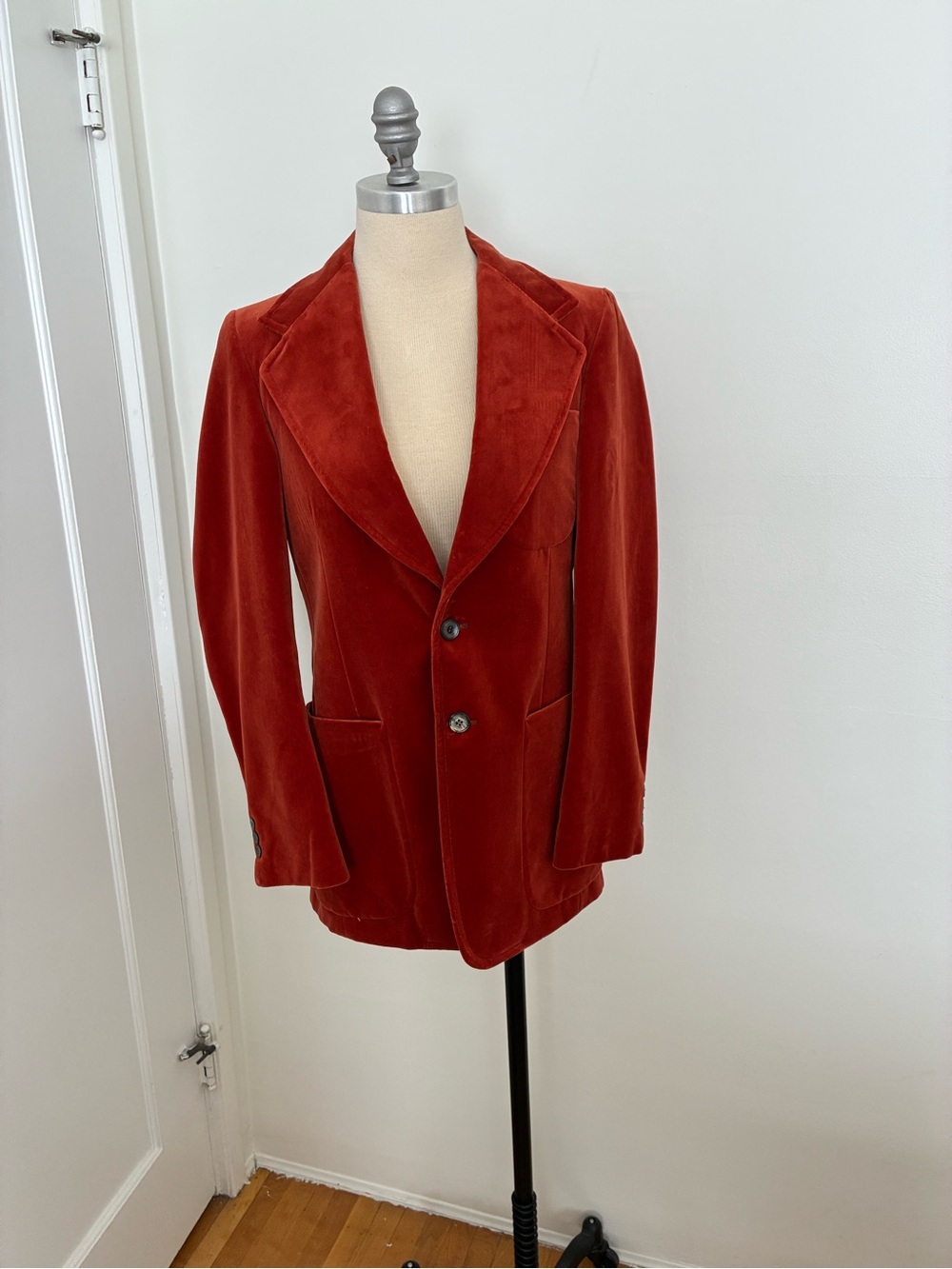 Vintage burnt orange velvet blazer